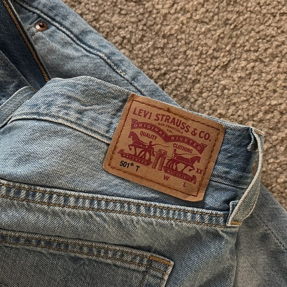 Levi's Blue Boyfriend Jeans Distressed Classic size 27 - Picture 3 of 6